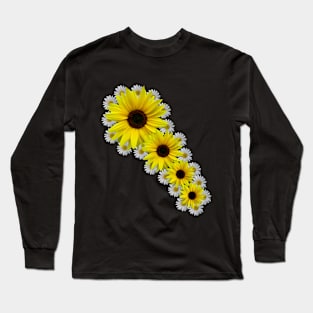 sunflower daisy bloom floral flowers Long Sleeve T-Shirt